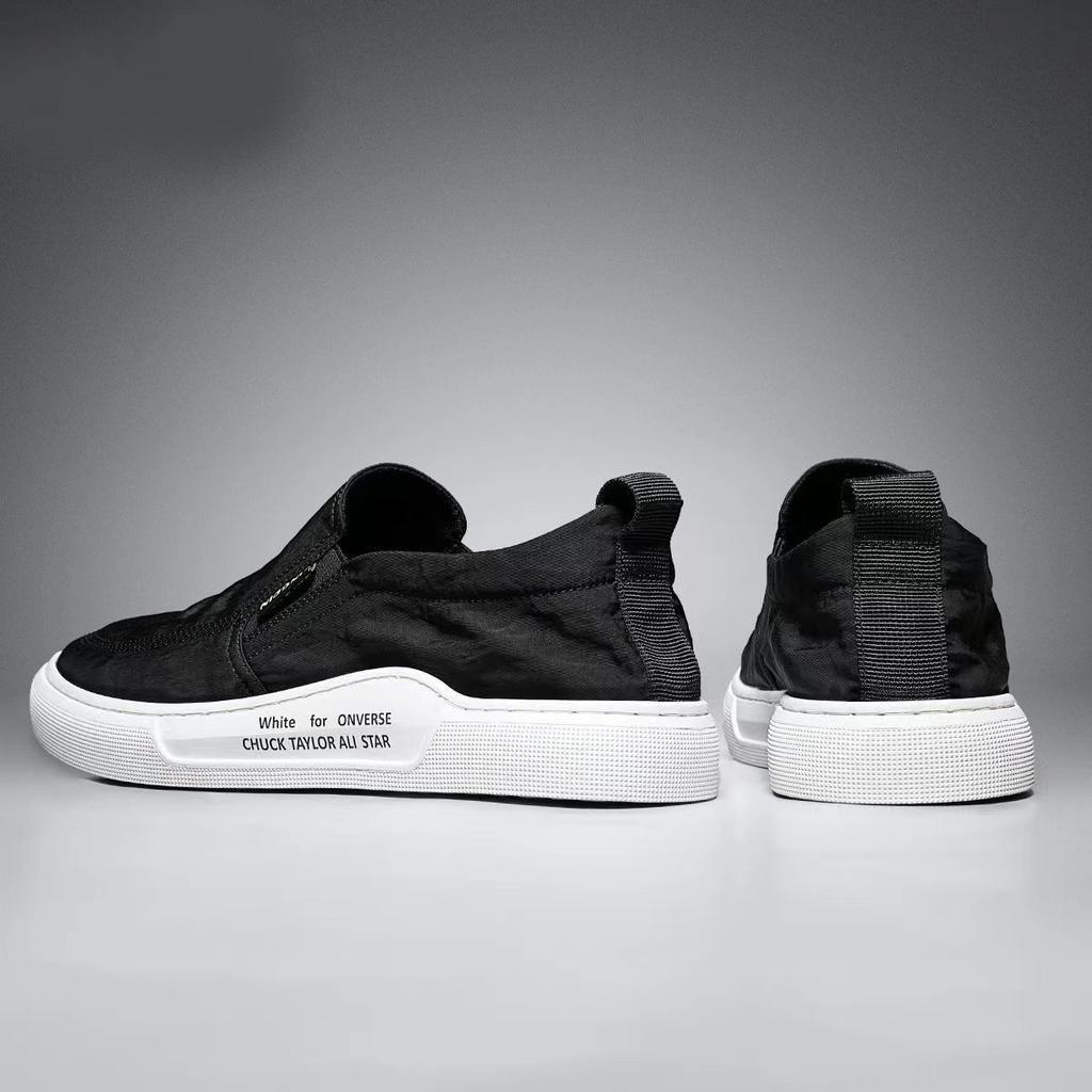 Casual shoes men's versatile spring lazy shoes soft sole one pedal cloth shoes canvas loafers tide