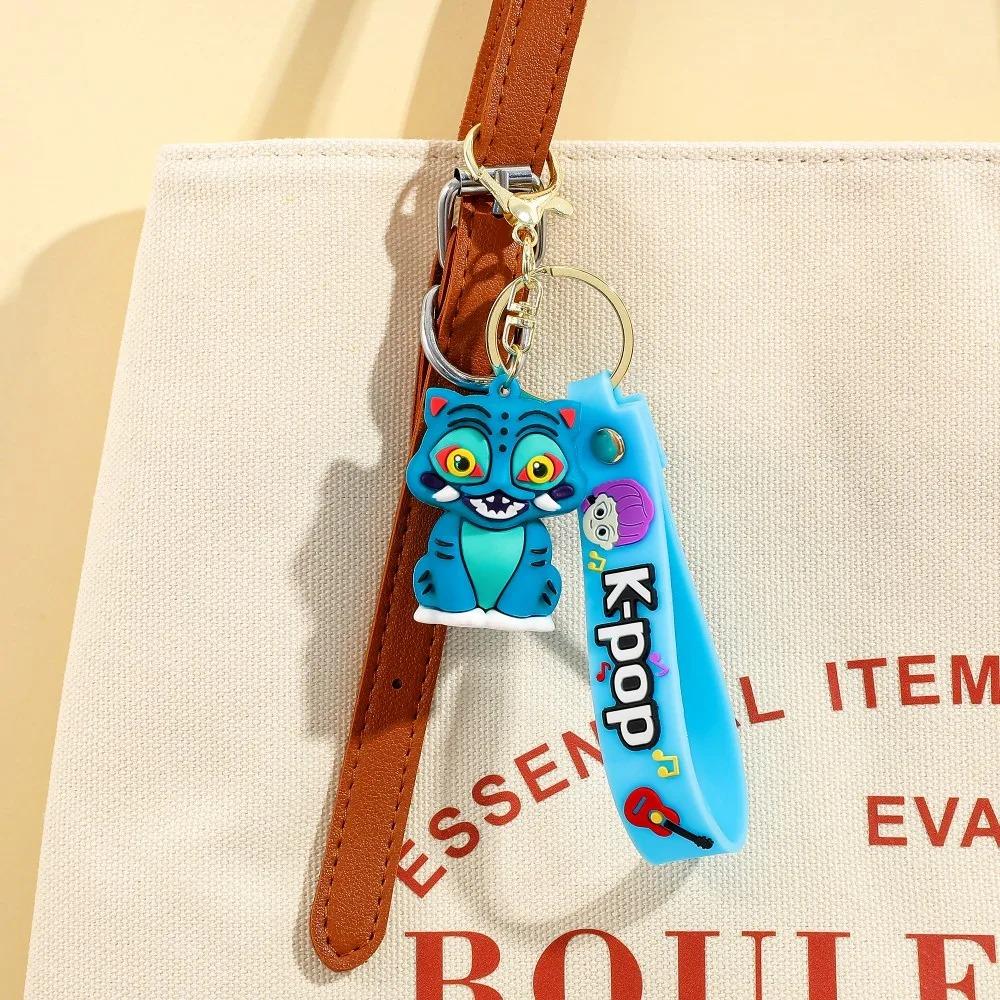 New KPOP Demon Hunters Little Tiger Keychain Pendant Cartoon Anime Monster Hunt Girl Key Ring Bag Hanging Decoration Gift