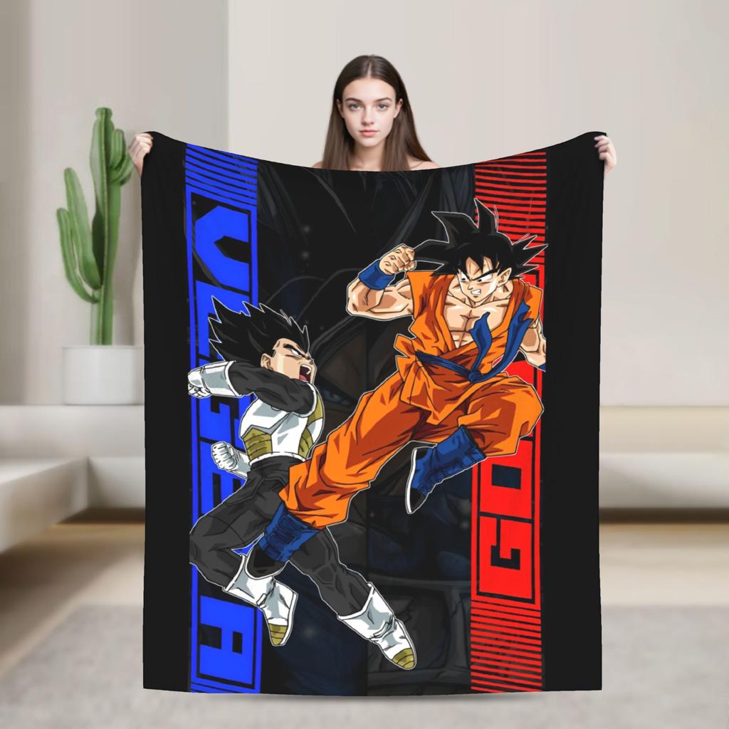 DBZ Japanese Anime Knitted Blanket Coral Fleece Plush Soft Throw Blankets for Home Couch Bed Rug