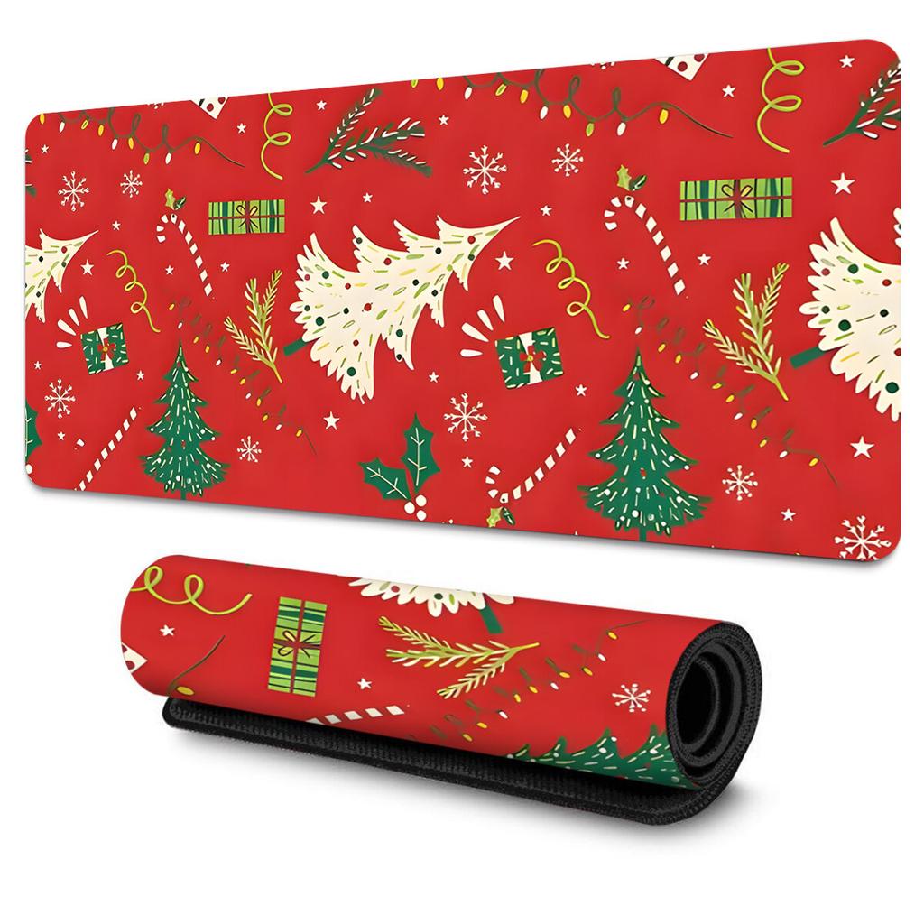 Large Christmas Themed Mouse Pad SnowflakeTreeSantaStar NonSlip Rubber Base for LaptopDesktop HomeOffice Ideal Gift