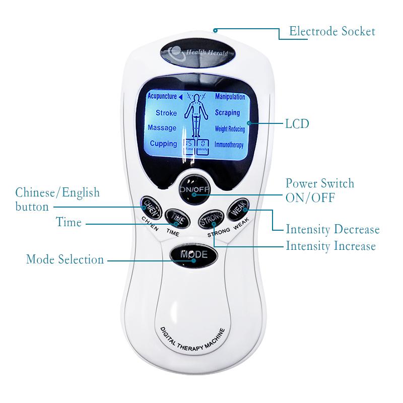 Durable And Safe Electric Tens Dual Output Massage Instrument Electrical Ems Muscle Stimulator Pulse Massager Acupuncture For Neck Back Full Body