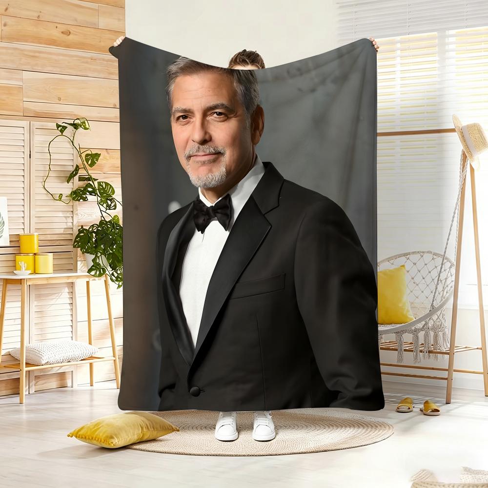 Celebrity G-Georges Clooneys Throw Lightweight 240G Flannel Blanket Soft Skin-Friendly For Summer Cooling