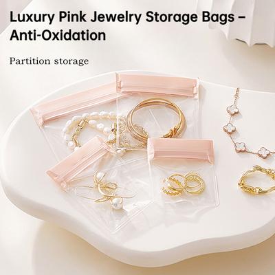 Jewelry Storage Bag for Earrings, Rings, Necklaces, Dustproof, Anti-Oxidation, Sealed Bag for Travel, Portable Bag Makeup