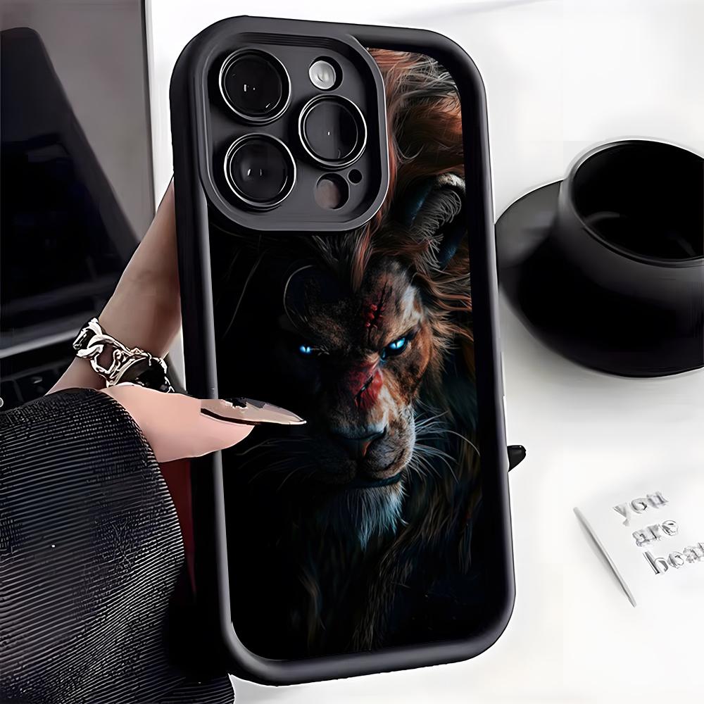 Lion Pattern Phone Case For IPhone 17 Pro Max 16 15 14 Pro Max IPhone 13 Pro Max 11 Plus Silicone Cover