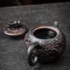 Jianshui Clay Purple Pottery Carving Dragon Teapot Hand Painted Antique Relief Teapot Household Teapot Kungfu Tea Set Kettle