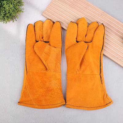 1Pair Protector Gloves For Heat-proof Metal Welding Cowhide Flame-retardant Welding Work Gloves Mechanic Gloves Tools