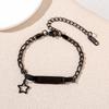 Cuban Chain Hollow Star Stainless Steel Bracelet with Laser Engraving