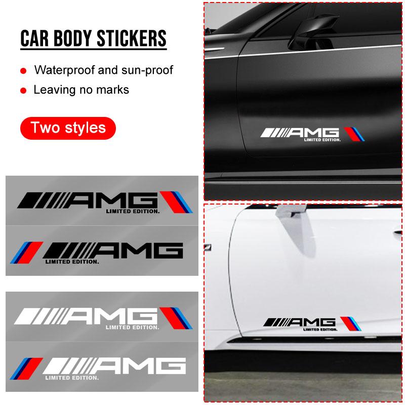 2pcs Car Side Door 3D Sticker Badge Decal Decoration For Mercedes Benz E260 E200 E300 W205 W212 W166 W176 W242 S212 X166 VG9W
