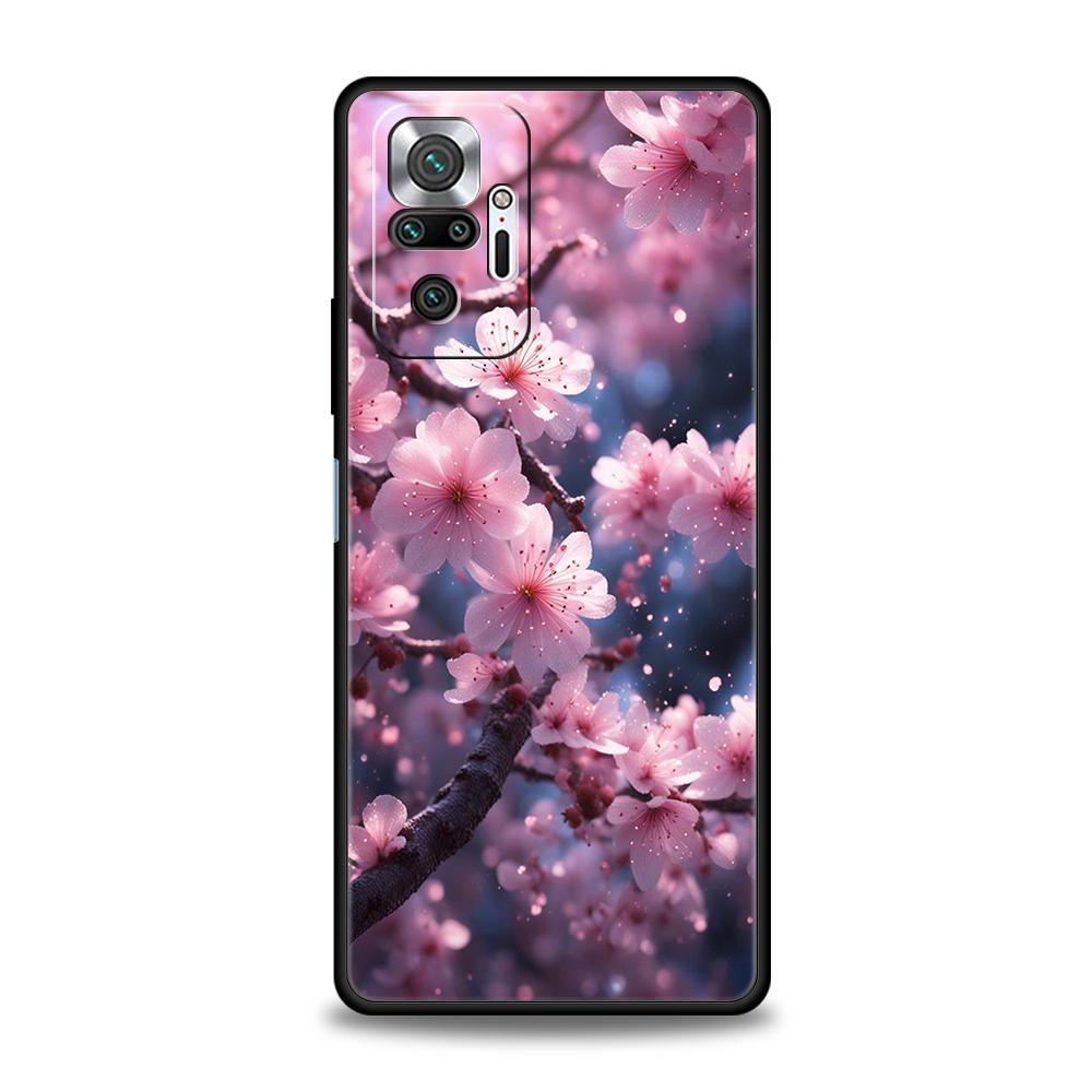 Cherry Blossoms Phone Case Cover for Redmi 13C 10C Note 13 12 10 11 Pro Plus 7 8T K40 K50 Gaming Pro Plus 5G Soft Shell Capa Bag