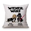 Hand Painting Dachshund Dog Posters Cushion Covers Sausage Pet Animals Pillowcase Decorative Pillows for Sofa