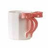 Portable 340ML Ceramic Coffee Mug Non-slip Bottom Elegant Breakfast Cup Simple Anti-scald Handle Bowknot Tea Cup Home Decoration