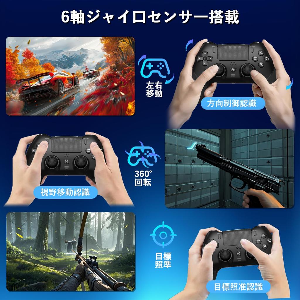 Sungale PS4 Controller 2025 Upgraded with Back Bluetooth Macro 1000mAh Compatible with Headphone Hole PC 16 Hours of Continuous Japanese Instruction