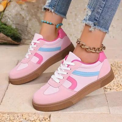Ladies', Breathable, Low Cut, Athletic Shoes, Shock-absorbing, Rubber Sole, All Season, Casual, Lace Up Shoes, Comfortable Single Shoe