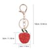 Cute Full Diamond Green Keychains Crystal Fruit Pendant Key Ring Fashion Handbag Decor Jewelry Gift For Women Girls
