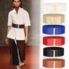 Fashion Waist Belt Elastic Ple Style Universal Leather Straps with Buckles Multicolor Ornaments Belts for Women Dresses