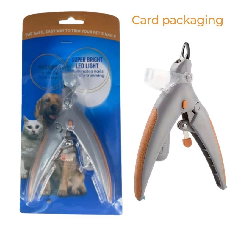 

Pet cat and dog nail clippers with LED light, polishing and cleaning supplies серый