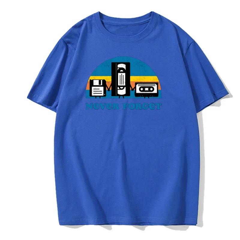 Never Forget Sarcastic Graphic Music Funny Printed T-Shirt Men Loose Oversize Tshirt Casual Breathable Short Sleeve Clothing