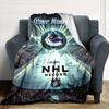 Name Custom Vancouver Canucks Logo Print Flannel Blanket High Quality Warm Comfortable Cover for All Seasons Perfect for Gifts Home Decor