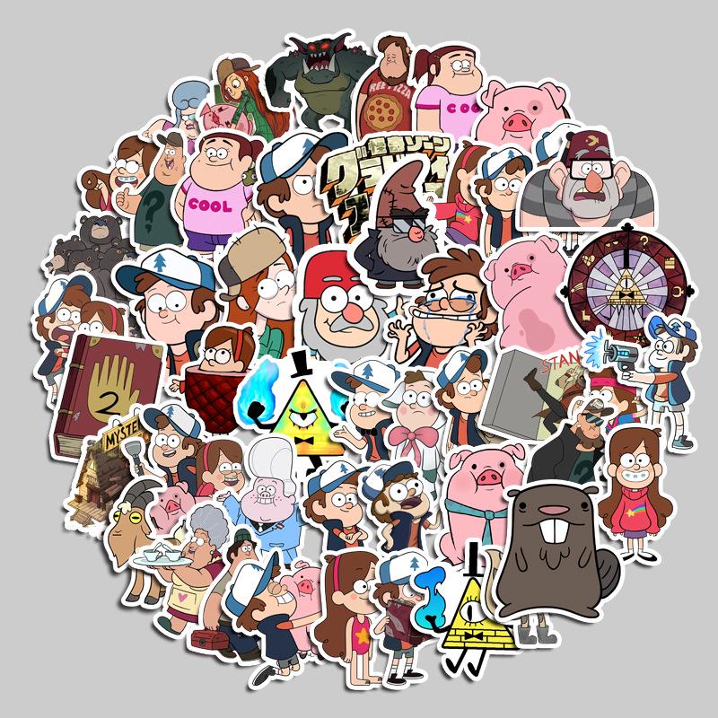 50 Waterproof No-Residue Weird Town Stickers for Suitcases, Laptops, DIY Albums