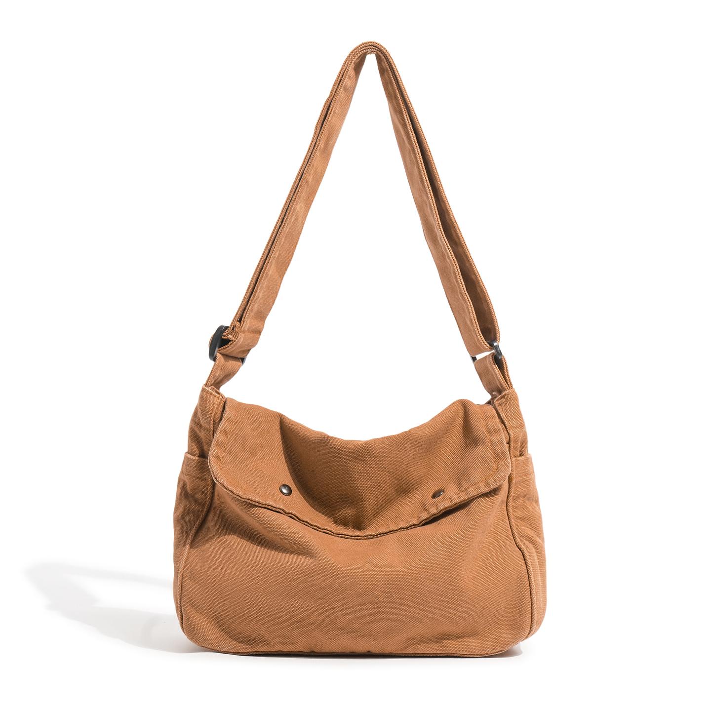 Rd lala Vintage Gewassen Canvas Crossbody Tas Grote Capaciteit Casual Schoudertas Verstelbare Band Dames Dagelijkse Messenger Tas Werker