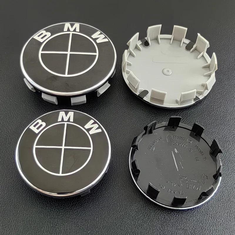 4ks 56MM 68MM Celočerné Znaky Středové Krytky Koleček Auta Kryt Kolečka Pro BMW E46 E90 E60 E36 F30 F10 F01 X5 X3 E91 G20 G30 E92