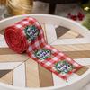 2rolls Christmas Ribbon Wired Christmas Wired Ribbon Incl. Santa Christmas Buffalo Plaid Ribbon for Wreaths Bows Christmas Decor DIY Crafts