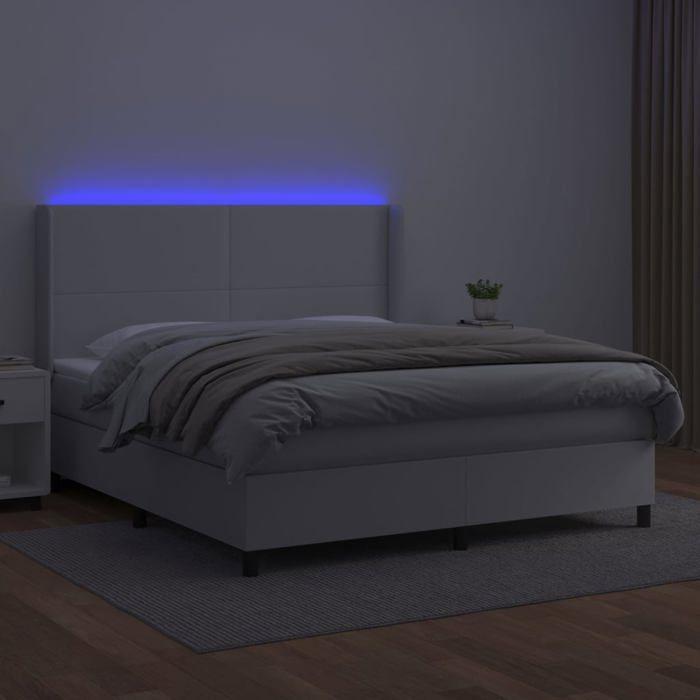 VidaXL Slat Bed Base with Mattress and LED, Upholstered Bed, Double Bed, Adult Bedroom Interior Bed, 3139272
