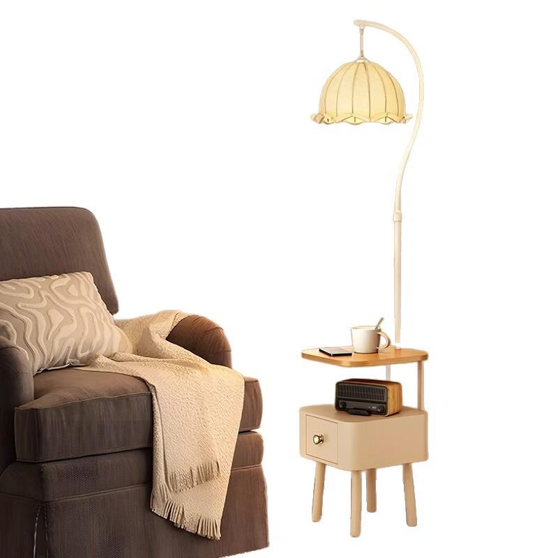 OEING Walnoot Vloerlamp met 3-kleurige Dimfunctie