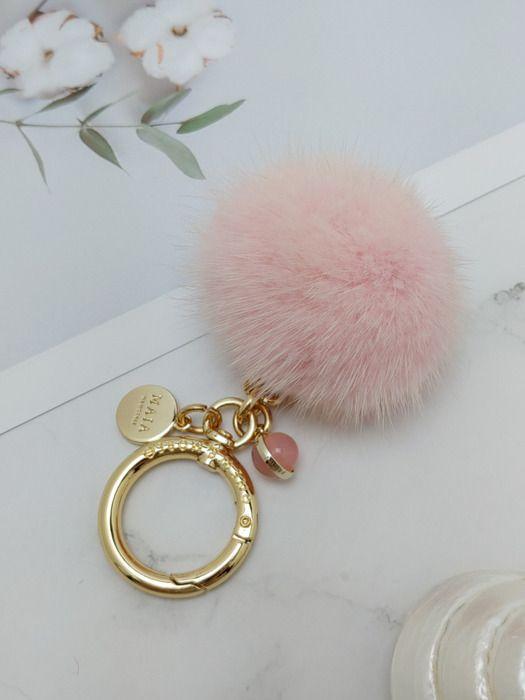 МАЙЯ Меховой брелок и подвеска из норки - Розовый ONE