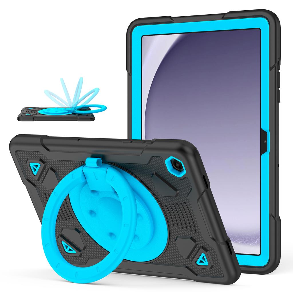 Tablet Case For Samsung Galaxy Tab A9 / Tab A11 with Hand Grip Kickstand Space Planet PC + Silicone Tablet Cover