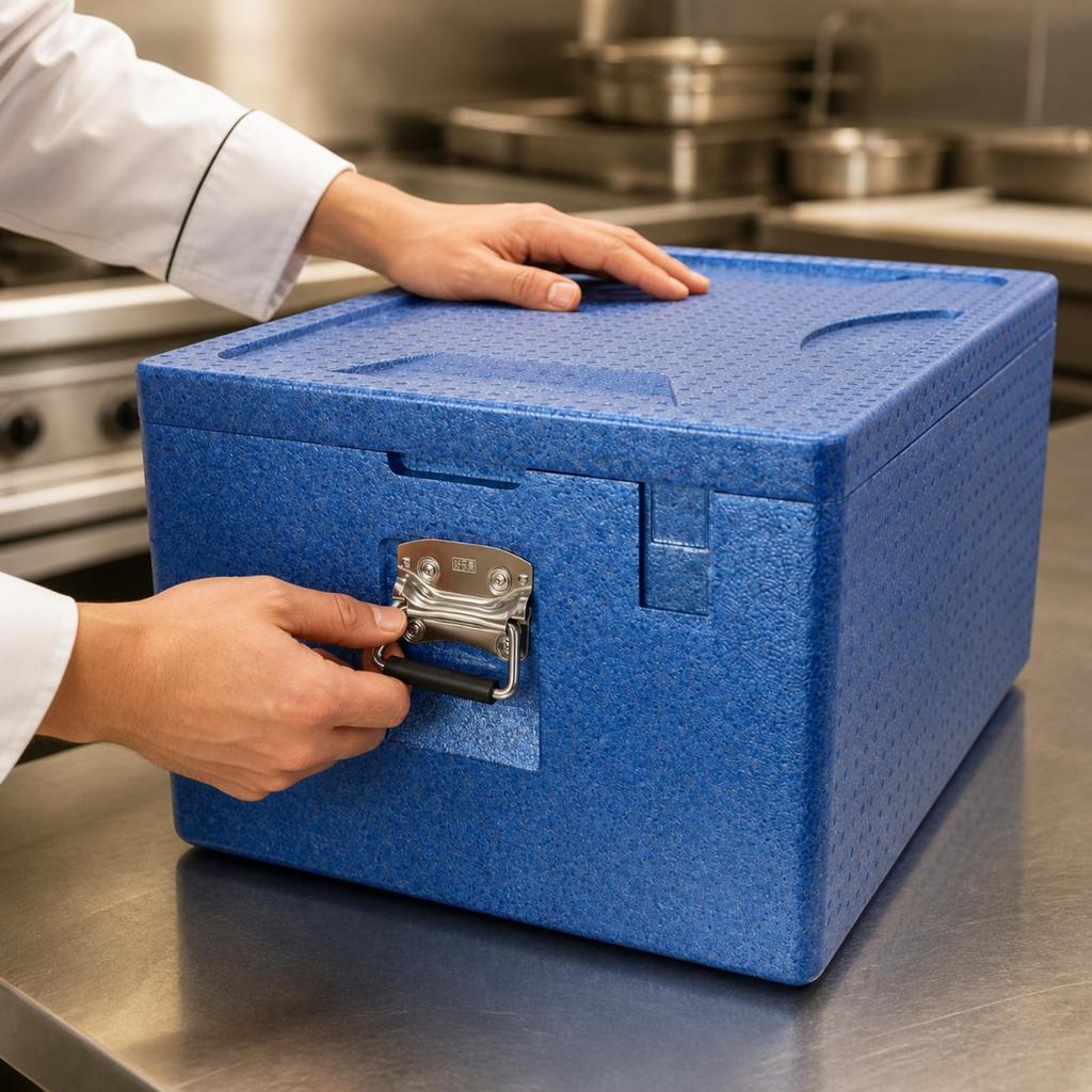 Insulated Food Box Carrier Sturdy Transport with Lid for Picnics