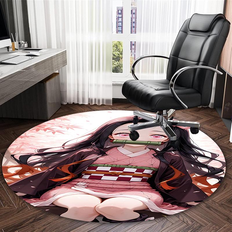 1pc Nezouko Carpet, Round Rug, Comfortable, Suitable for Entryways, Living Rooms, Office, And Bedrooms, Christmas Decoration