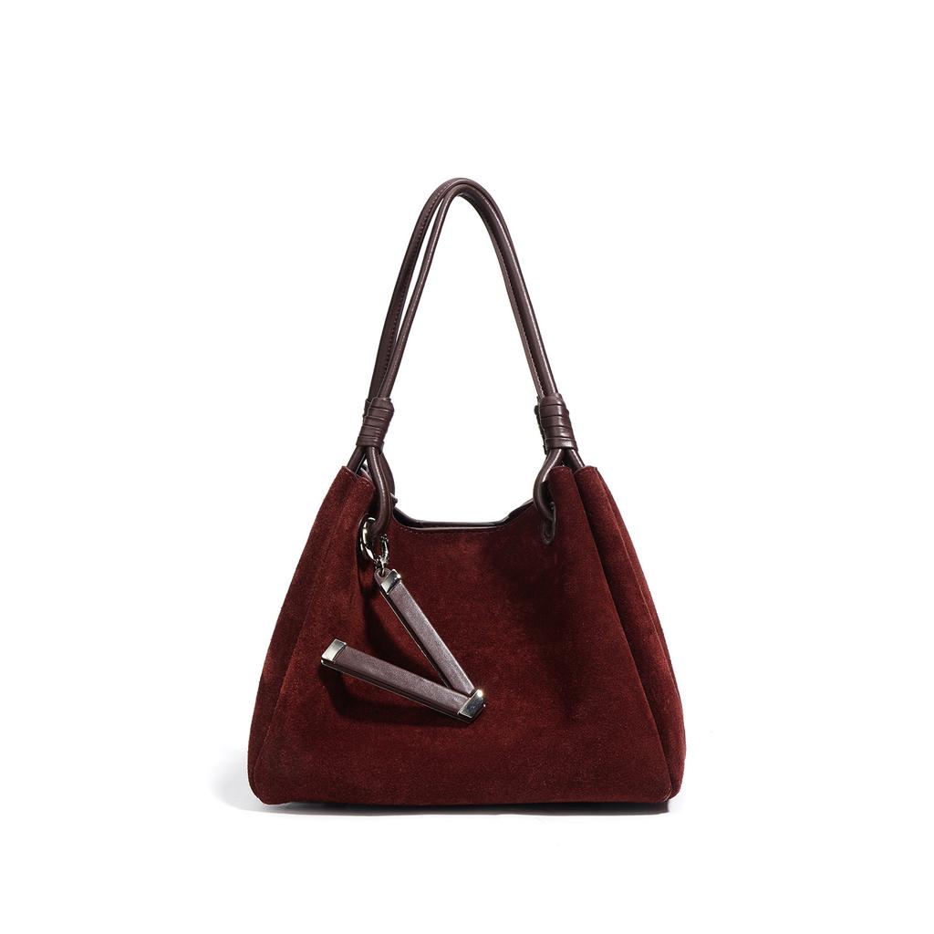 Neue High-End Ein-Schulter Trend Modisch und Vielseitig Einfache Damen Tasche Messenger Bag Handtasche Samt Rindsleder