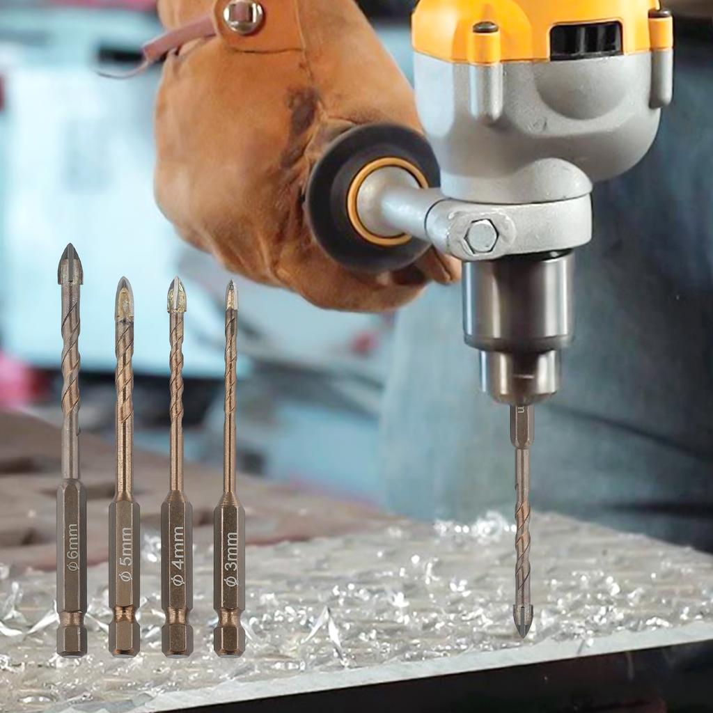 Spiral Wall Drilling Cross Glass Drill Bit Glass Concrete Hole Opener Hard Alloy Triangle Bit DIY Projects For Concrete