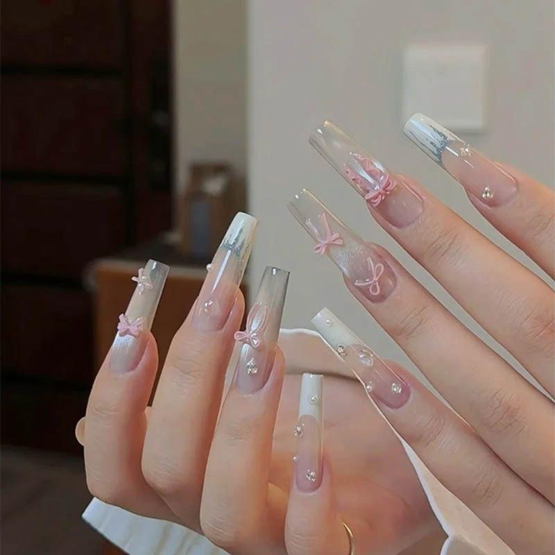 Easy Cleaning Bowknot Nail Art Silicone Mold Flexible Reusable Manicure Nail Charm Mold For DIY Nail Decorations