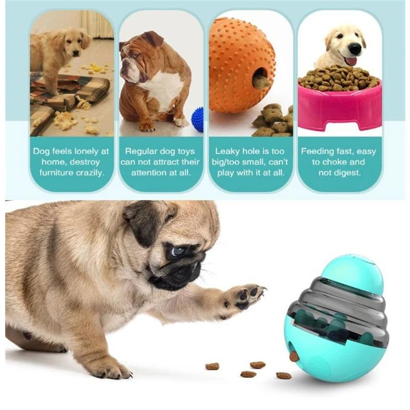 Dog Feeder Toys Tumbler Slow Food Dispenser Pet Feeder Dog Interactive Trainning Snack Storage Leakage Ball Toy