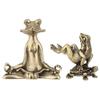 1pc Brass Frog Censer Retro Animal Sculpture Zen Meditate Desktop Ornament Turtle Frog Tea Pet Solid Statue Craft Gift Home Deco
