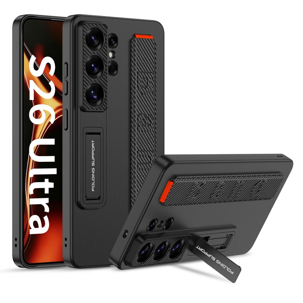 Funda GKK Para Samsung Galaxy S26 Ultra con Correa para la Muñeca y Soporte Plegable Cubierta Protectora para Teléfono de PU+PC Duro
