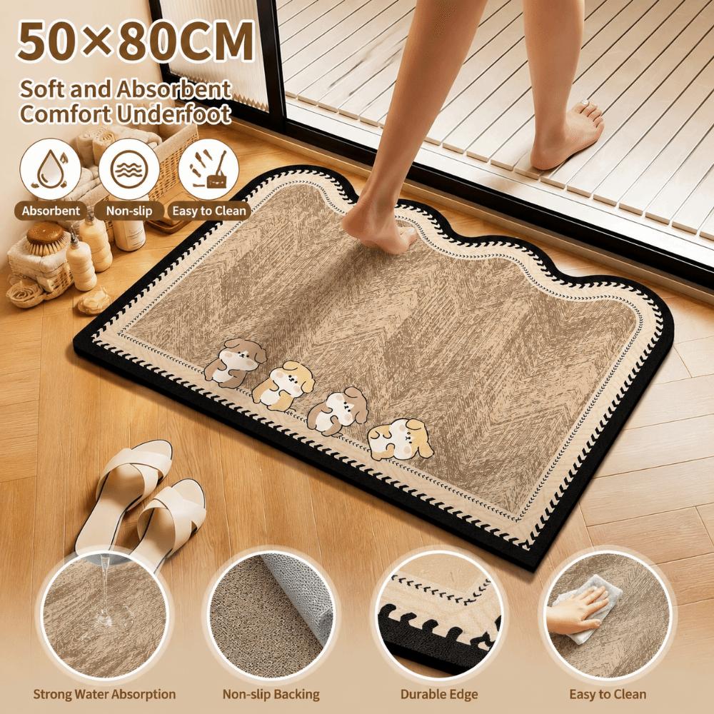 Anti Slip Diatom Mud Bathroom Mat Quick Dry Door Mat Decoration Floor Mat  Bathroom