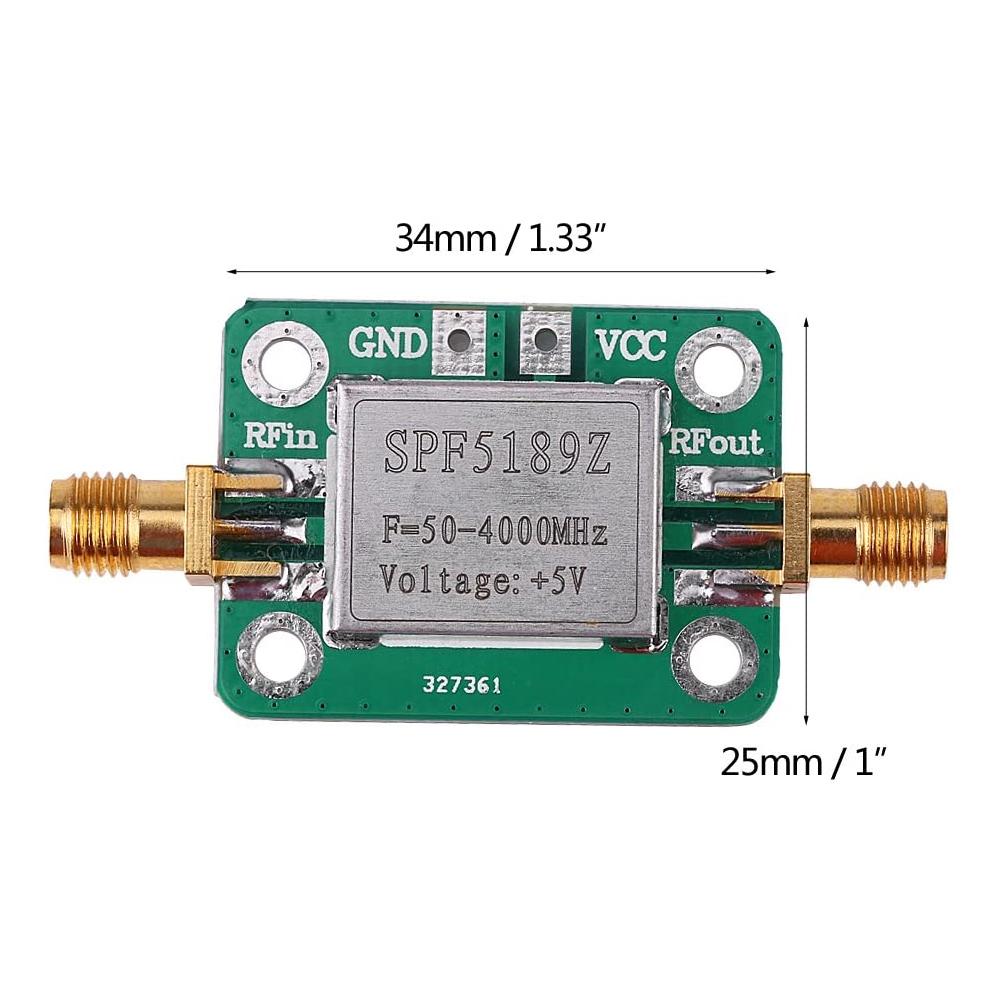 JMT SPF5189 LNA 50-4000MHz RF Amplificatore di segnale a banda larga a basso rumore 0,6 dB/20 dB Guadagno Modulo ricevitore di segnale RF Scheda di schermatura (4000 MHz)