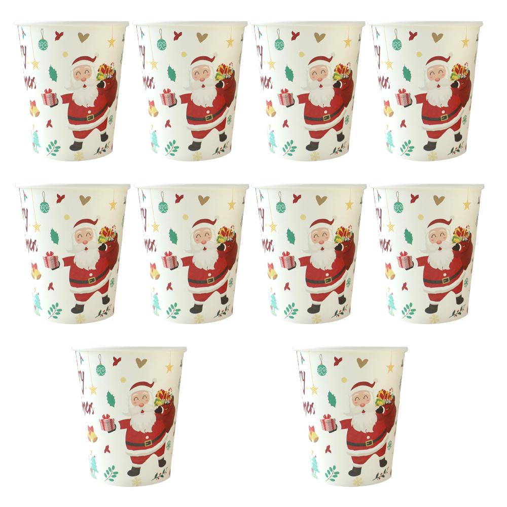 Christmas Disposable Tableware Sets Santa Claus Party Tablecloths Paper Plates Cups Tissue Napkins Straws Decoration Supplies