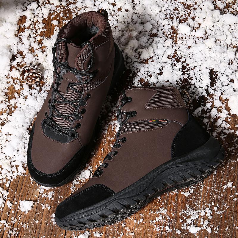 Newest Men'S Shoes Warm Winter Boots Men Casual Leather Outdoor Hiking Boots Man Non-Slip Ankle Snow Footwear Male Plus Size 38-47