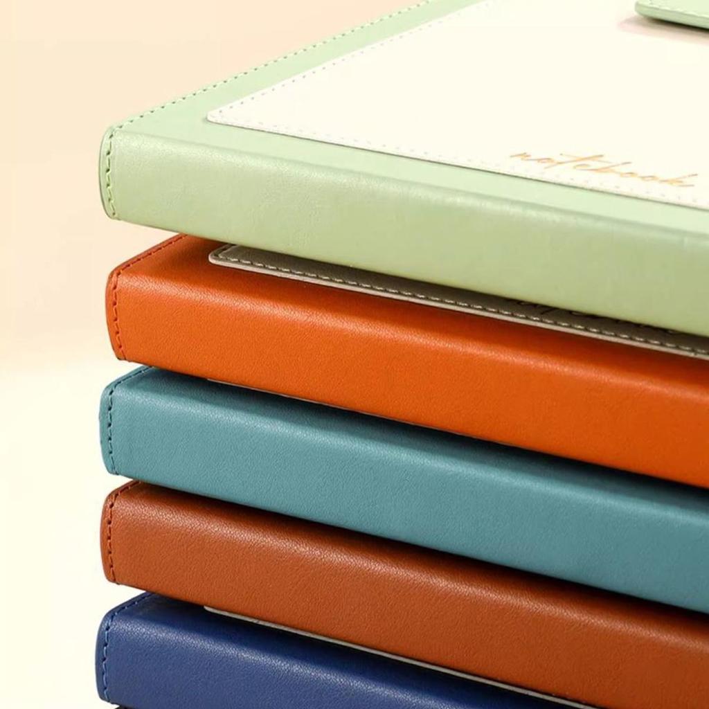 A5 Leather Buckle Business Notebook, Work Meeting Record Book, Student Subject Notebook, Thickened Diary, Lined Pages, Travel Log, 100 Sheets