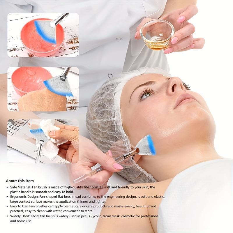 Facial Brushes Fan Makeup Brushes Soft Portable Face Mask Brushes Cosmetic Tools for Women Ladies Girls