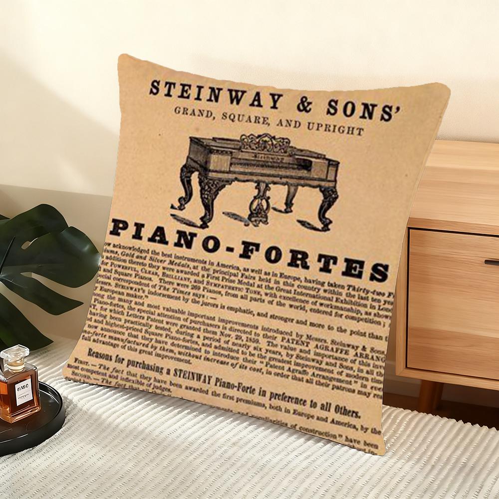 S-Steinway & Sons Cushion Cover Soft Short Plush Pillow Cover Smooth Cozy Texture Aesthetic Cushion Case Home Decor