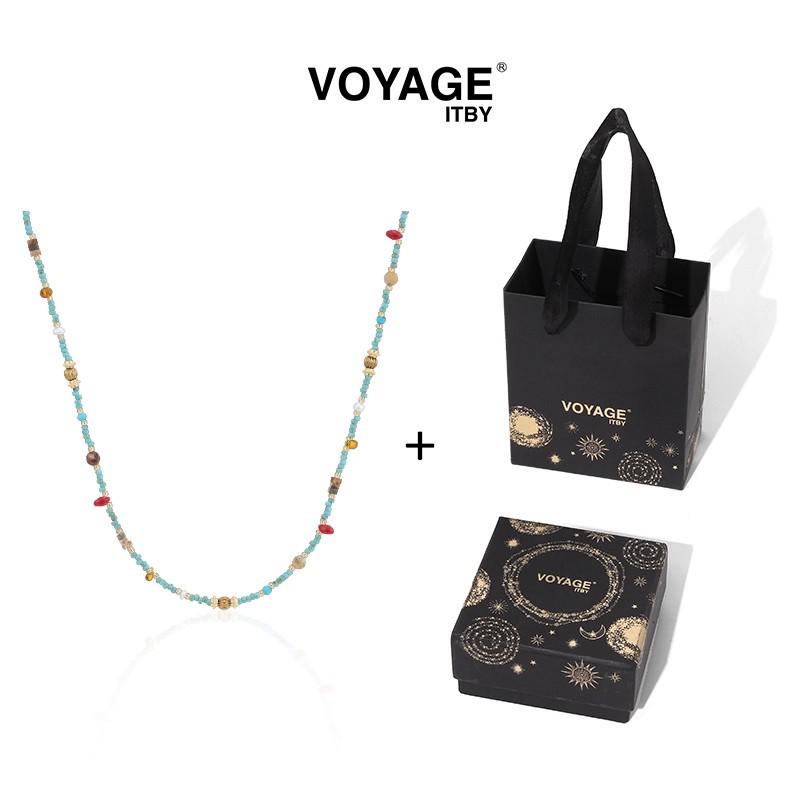 Luxury Turquoise Beaded Necklace - Women's Niche Clavicle Choker with Rice Beads