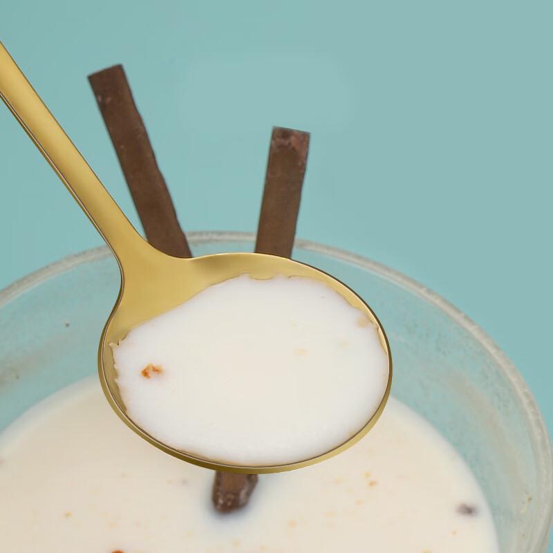 Abay Stainless Steel Long Handle Gold Eating Spoon