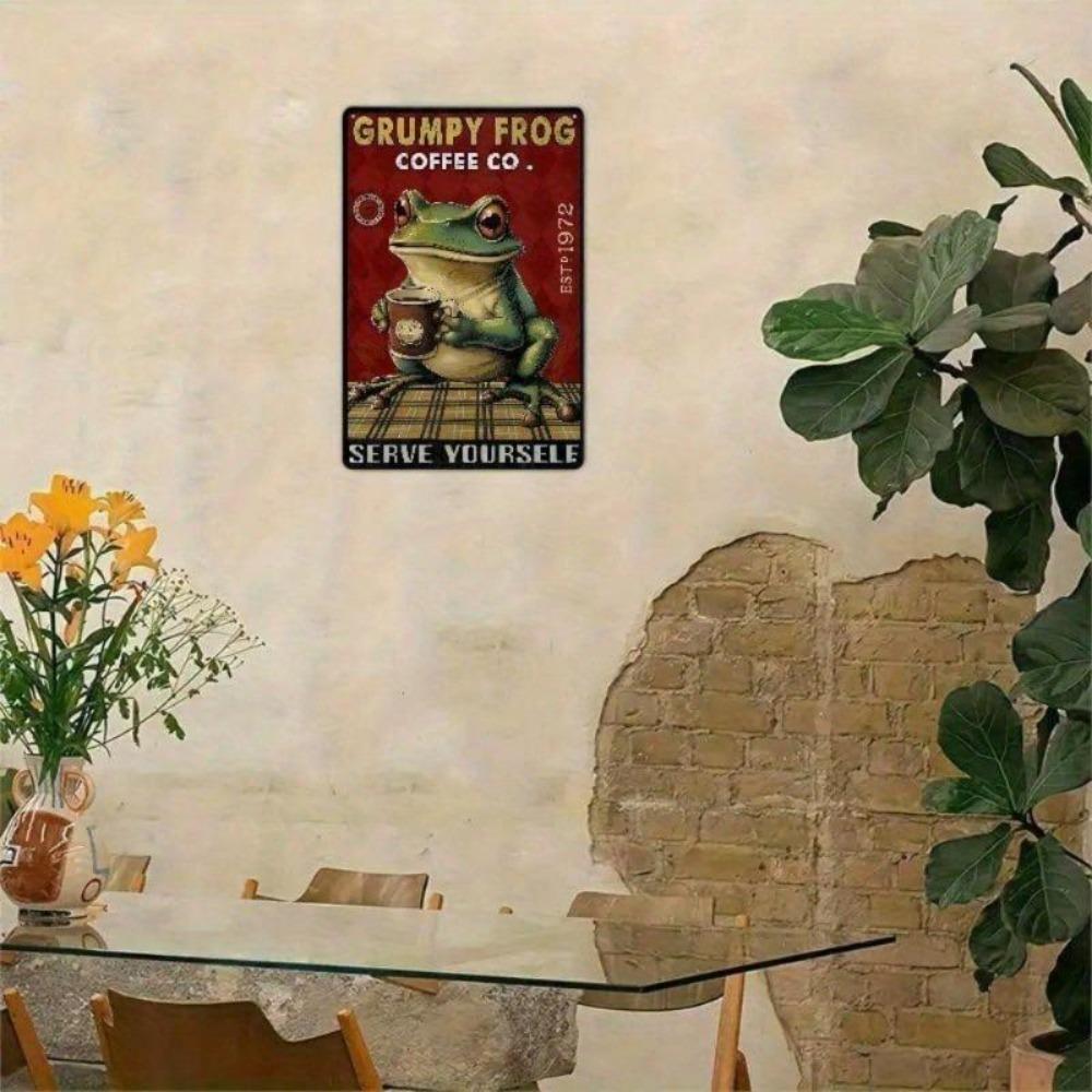 Vintage Grumpy Frog Metal Tin Sign Wall Art Retro Kitchen Bar Cafe Home Decor