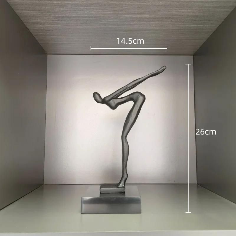 Metal Handicrafts Abstract Golden Man Creative Gymnastics Figure Sculpture Metal Figurine Home Decoration Accessories