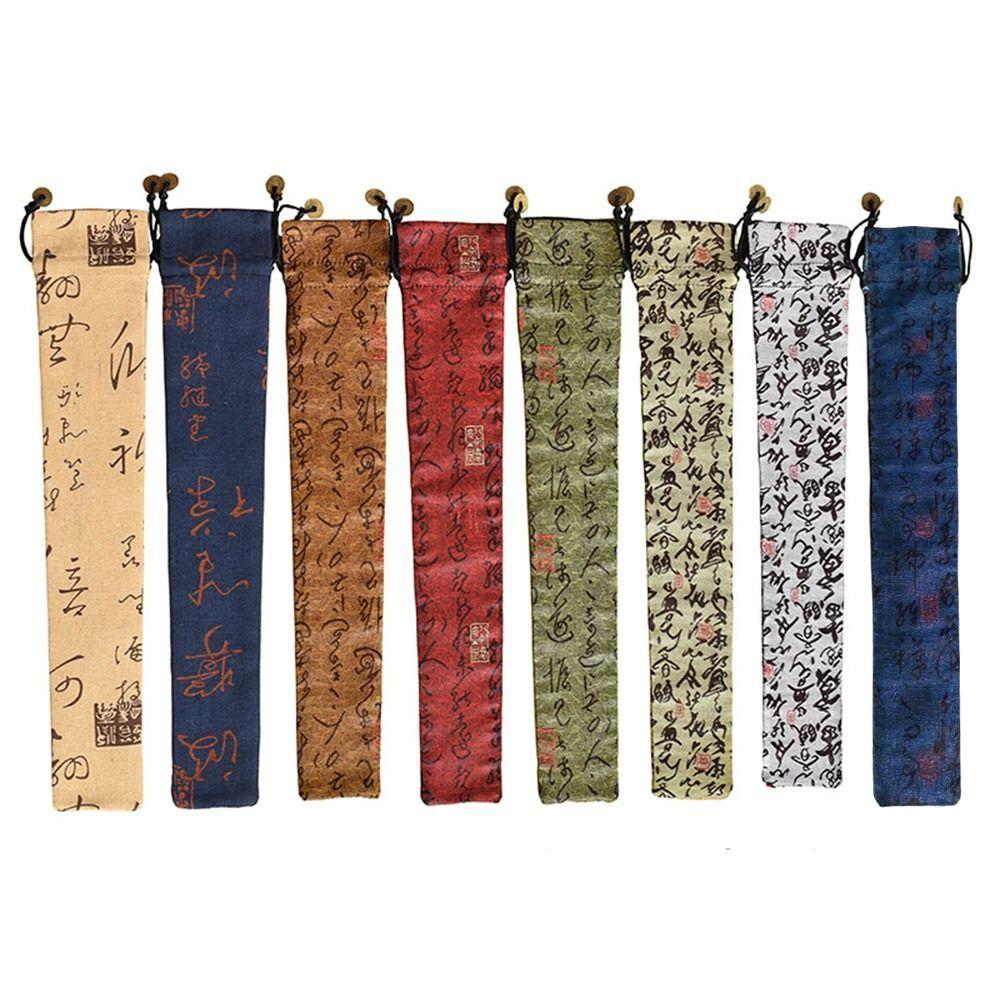 Brocade Folding Hand Fan Bag Gifts Packing Flute Protector Case Cover Picture